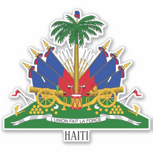 Haitianische Wappen-Patriotik Aufkleber (Vorderseite)
