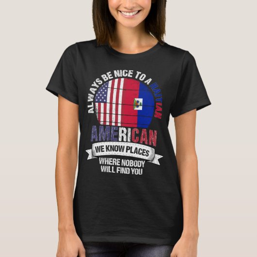 Haitianischer Amerikaner kennt Orte Land Haitis Fl T-Shirt (Vorderseite)