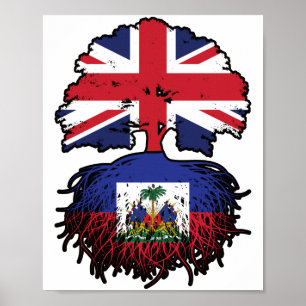 Haitianischer Britischer Tree-Roots-Flag Poster