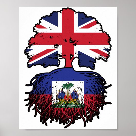 Haitianischer Britischer Tree-Roots-Flag Poster (Vorne)