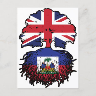 Haitianischer Britischer Tree-Roots-Flag Postkarte
