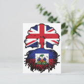 Haitianischer Britischer Tree-Roots-Flag Postkarte (Stehend Vorderseite)