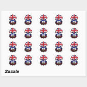 Haitianischer Britischer Tree-Roots-Flag Runder Aufkleber (Blatt)