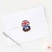 Haitianischer Britischer Tree-Roots-Flag Runder Aufkleber (Umschlag)