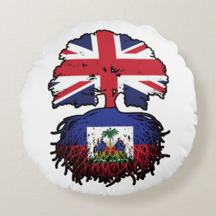 Haitianischer Britischer Tree-Roots-Flag Rundes Kissen