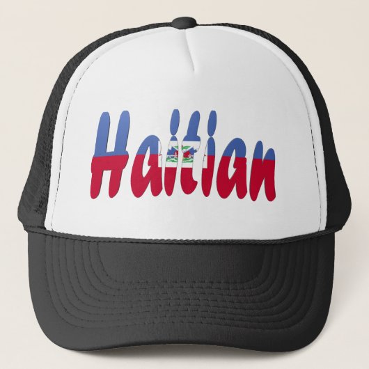 Haitianischer Flaggen-Hut Truckerkappe (Vorderseite)