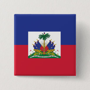 Haitianischer Flaggenknopf Button