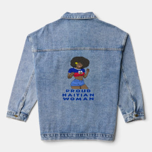 Haitianischer Flaggentag Proud Woman Ayiti Girl 9 Jeansjacke