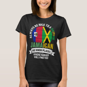 Haitianischer Jamaikaner kennt Orte unter der Flag T-Shirt