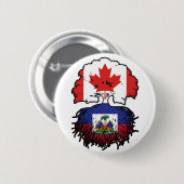 Haitianischer Kanadier Treuhandfahne Button (Vorne & Hinten)