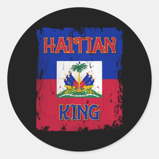 Haitianischer König Haitianer Flaggenmütze von Arm Runder Aufkleber (Vorderseite)