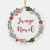 Haitianischer Kreolisch Frohe Weihnachtsfeier Jway Keramik Ornament (Vorne)