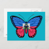 Haitianischer Schmetterlingsfahne Postkarte (Vorne/Hinten)