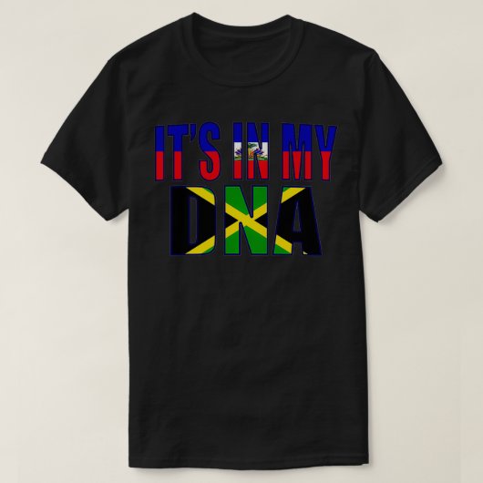 Haitianischer und jamaikanischer DNA-Flaggen-Pullo T-Shirt (Design vorne)