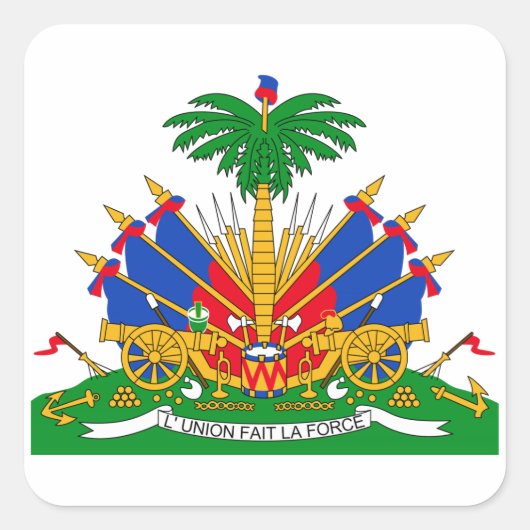 Haitianischer Wappen Quadratischer Aufkleber (Vorderseite)