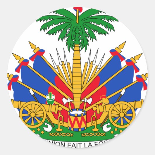Haitianischer Wappen Runder Aufkleber (Vorderseite)