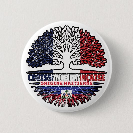 Haitianisches Französisch-Tree-Roots-Flag Button (Vorderseite)