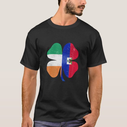 Haitianisches irisches Kleeblatt Haiti Irland St.  T-Shirt (Vorderseite)