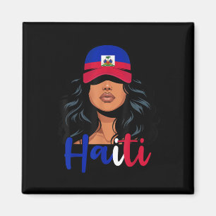 Haitianisches Mädchen Haiti-Flagge Stolze Haitienn Magnet