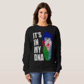 Haitianisches und Dschibutianisches DNA-Flaggengeb Sweatshirt (Vorne ganz)