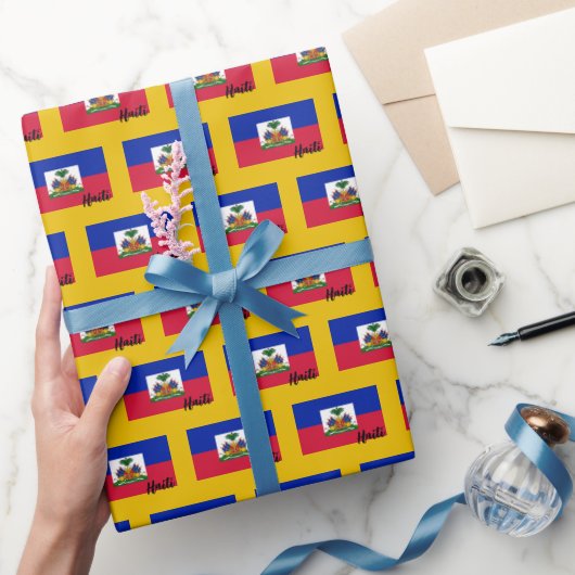 Haitianisches Wrapping Paper, Haitianische Flagge Geschenkpapier (Schenken)