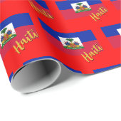 Haitianisches Wrapping Paper, Weihnachtsrot, Haiti Geschenkpapier (Rolleneckpunkt)