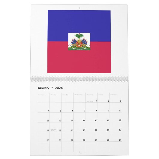 Haitifisches FlaggenEmblem Kalender (Jan 2026)
