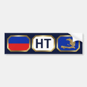Haitis Flag Map Code Autoaufkleber (Vorne)