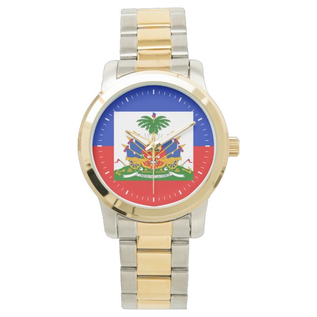 Haitis-Flagge Armbanduhr (Vorderseite)