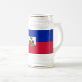 Haitis-Flagge Bierglas (VorderseiteRechts)