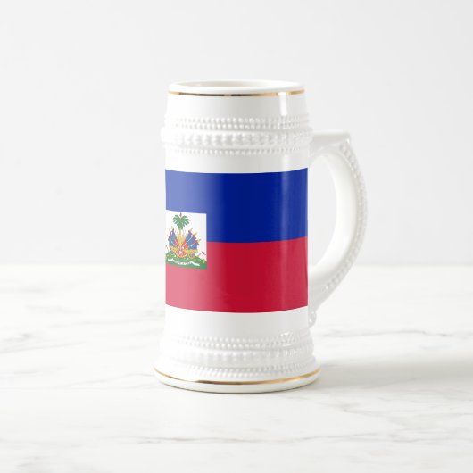 Haitis-Flagge Bierglas (VorderseiteRechts)