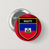 Haitis-Flagge Button (Vorne & Hinten)