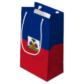 Haitis Flagge Kleine Geschenktüte (Rückseite Schrägansicht)