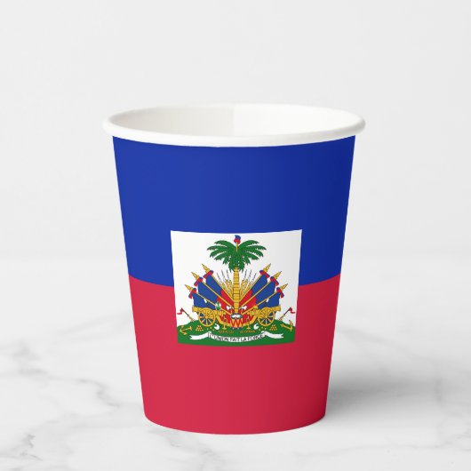 Haitis-Flagge Pappbecher (Links)