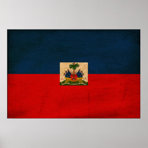 Haitis-Flagge Poster