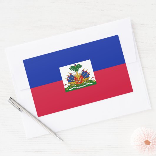 Haitis-Flagge Rechteckiger Aufkleber (Umschlag)