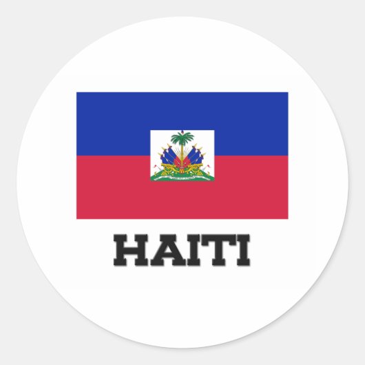 Haitis-Flagge Runder Aufkleber (Vorderseite)