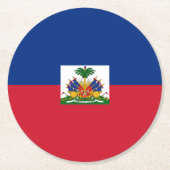 Haitis Flagge Runder Pappuntersetzer (Vorderseite)