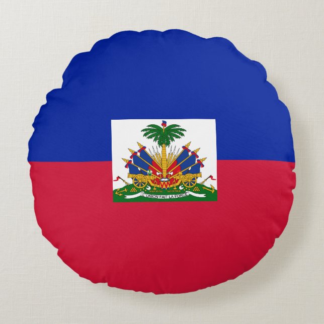 Haitis-Flagge Rundes Kissen (Vorderseite)