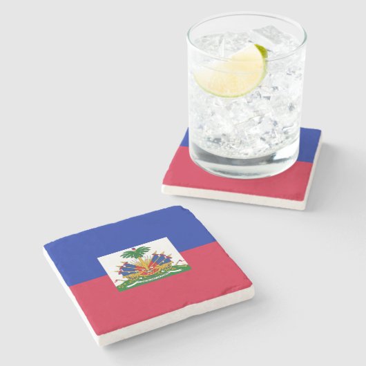 Haitis-Flagge Steinuntersetzer (Seitenansicht)