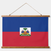 Haitis Flagge Wandteppich Mit Holzrahmen (Vorderseite 2)