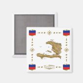 Haitis Karte + Flaggen-Magnet Magnet (Vorderseite/Rückseite)