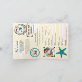 Haitis Starfish Hochzeitspass Einladung (Innenseite)