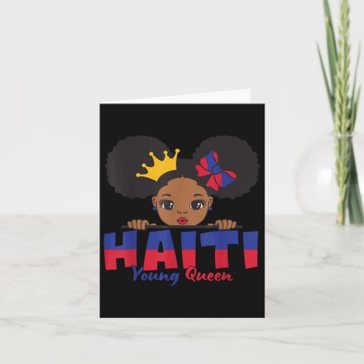 Haitis Young Queen Haitian Flag T-Shirt für Kinder Karte (Vorderseite)