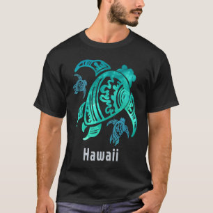 Haiwaii Sea Blue Tribal Turtle T-Shirt