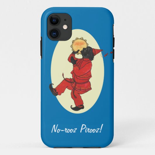 Haji Firuz in Rot mit schwarzem Gesicht und Tambou Case-Mate iPhone Hülle (Rückseite)