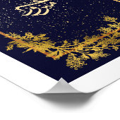Hajj Mabroor Blue und Golden Poster (Ecke)
