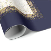 Hajj Mabroor Wrapping Paper Navy Blue und Golden Geschenkpapier (Rolleneckpunkt)