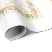 Hajj Mabroor Wrapping Paper White and Golden Geschenkpapier (Rolleneckpunkt)