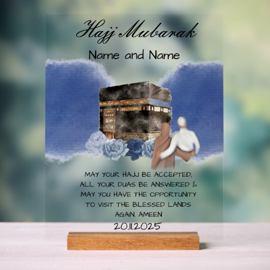 Hajj Mubarak Acryl Acrylschild (Neutral)